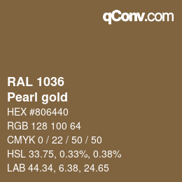 颜色代码: RAL 1036 - Pearl gold | qconv.com