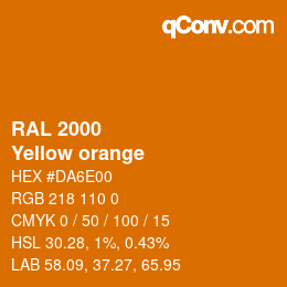 颜色代码: RAL 2000 - Yellow orange | qconv.com