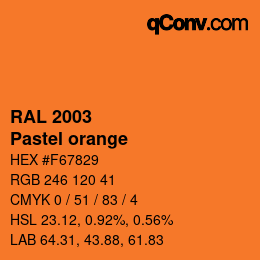 颜色代码: RAL 2003 - Pastel orange | qconv.com