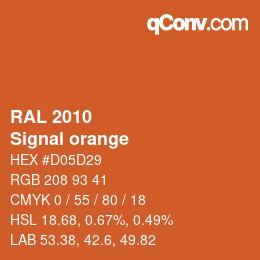 颜色代码: RAL 2010 - Signal orange | qconv.com
