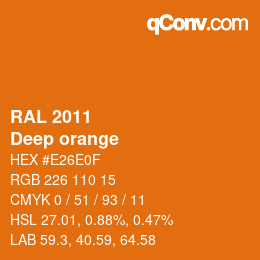 颜色代码: RAL 2011 - Deep orange | qconv.com