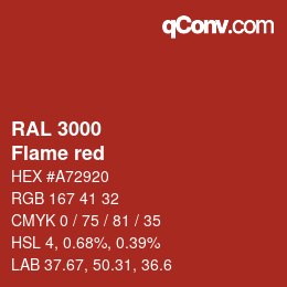 颜色代码: RAL 3000 - Flame red | qconv.com