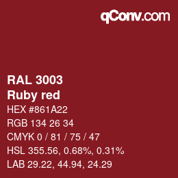 颜色代码: RAL 3003 - Ruby red | qconv.com