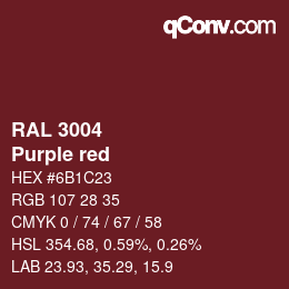 颜色代码: RAL 3004 - Purple red | qconv.com