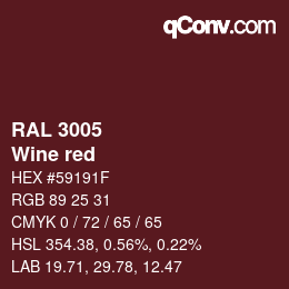 颜色代码: RAL 3005 - Wine red | qconv.com