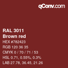 颜色代码: RAL 3011 - Brown red | qconv.com