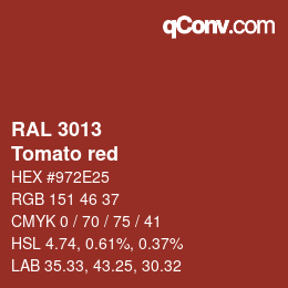颜色代码: RAL 3013 - Tomato red | qconv.com