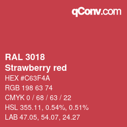 颜色代码: RAL 3018 - Strawberry red | qconv.com
