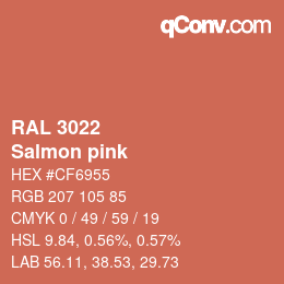 颜色代码: RAL 3022 - Salmon pink | qconv.com