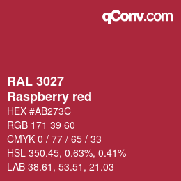 颜色代码: RAL 3027 - Raspberry red | qconv.com