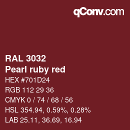 颜色代码: RAL 3032 - Pearl ruby red | qconv.com
