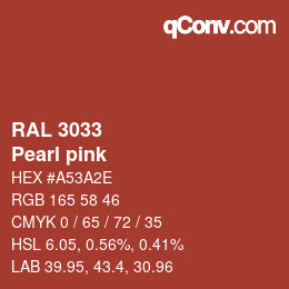 颜色代码: RAL 3033 - Pearl pink | qconv.com