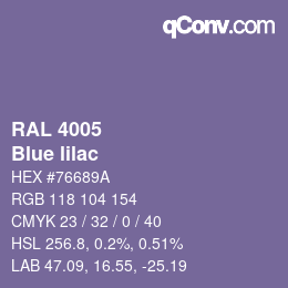 颜色代码: RAL 4005 - Blue lilac | qconv.com