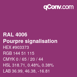 Code couleur: RAL 4006 - Pourpre signalisation | qconv.com