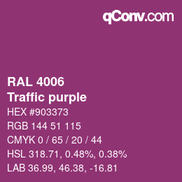 颜色代码: RAL 4006 - Traffic purple | qconv.com