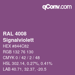 Farbcode: RAL 4008 - Signalviolett | qconv.com