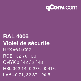 Code couleur: RAL 4008 - Violet de sécurité | qconv.com