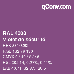 Code couleur: RAL 4008 - Violet de sécurité | qconv.com