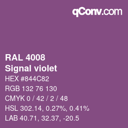 颜色代码: RAL 4008 - Signal violet | qconv.com