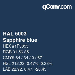 颜色代码: RAL 5003 - Sapphire blue | qconv.com