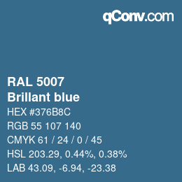 颜色代码: RAL 5007 - Brillant blue | qconv.com