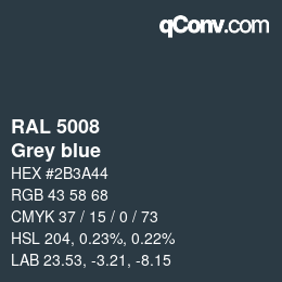 颜色代码: RAL 5008 - Grey blue | qconv.com