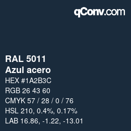 Código de color: RAL 5011 - Azul acero | qconv.com