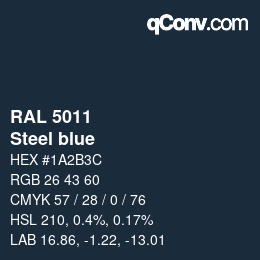颜色代码: RAL 5011 - Steel blue | qconv.com