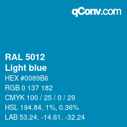 颜色代码: RAL 5012 - Light blue | qconv.com