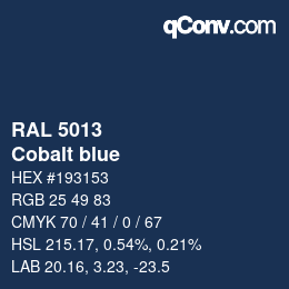 颜色代码: RAL 5013 - Cobalt blue | qconv.com