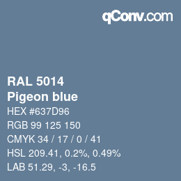 颜色代码: RAL 5014 - Pigeon blue | qconv.com