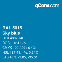 颜色代码: RAL 5015 - Sky blue | qconv.com
