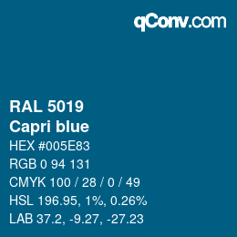 颜色代码: RAL 5019 - Capri blue | qconv.com