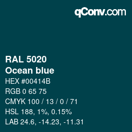 颜色代码: RAL 5020 - Ocean blue | qconv.com