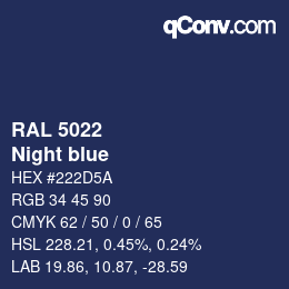 颜色代码: RAL 5022 - Night blue | qconv.com