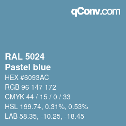 颜色代码: RAL 5024 - Pastel blue | qconv.com