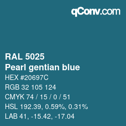 颜色代码: RAL 5025 - Pearl gentian blue | qconv.com