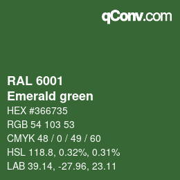 Color code: RAL 6001 - Emerald green | qconv.com