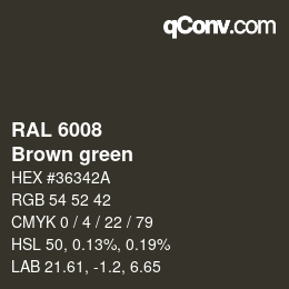 颜色代码: RAL 6008 - Brown green | qconv.com