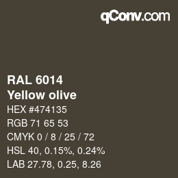颜色代码: RAL 6014 - Yellow olive | qconv.com