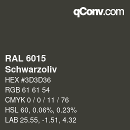 カラーコード: RAL 6015 - Schwarzoliv | qconv.com