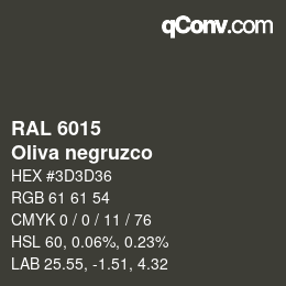 Código de color: RAL 6015 - Oliva negruzco | qconv.com