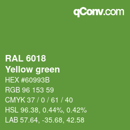 颜色代码: RAL 6018 - Yellow green | qconv.com