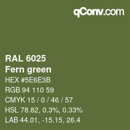 颜色代码: RAL 6025 - Fern green | qconv.com