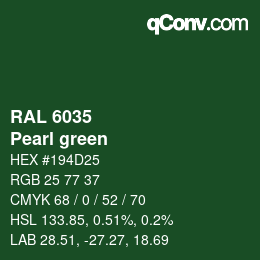 颜色代码: RAL 6035 - Pearl green | qconv.com