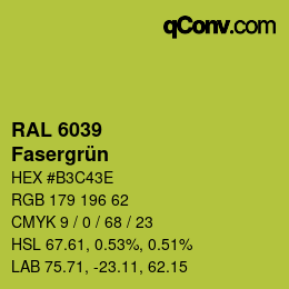 Farbcode: RAL 6039 - Fasergrün | qconv.com