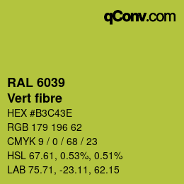 Code couleur: RAL 6039 - Vert fibre | qconv.com