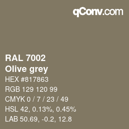 颜色代码: RAL 7002 - Olive grey | qconv.com