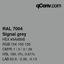 颜色代码: RAL 7004 - Signal grey | qconv.com