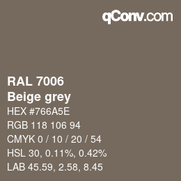 颜色代码: RAL 7006 - Beige grey | qconv.com